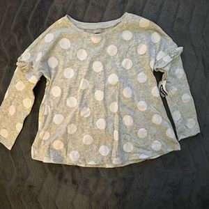 Grey long sleeve polkadot shirt